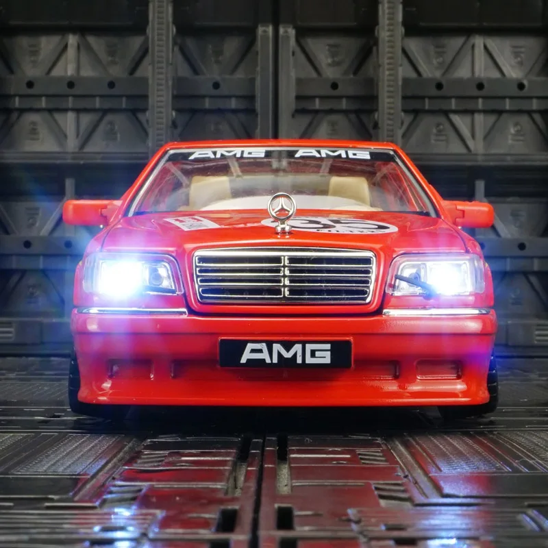 Modèle de voiture en alliage Mercedes Benz W140 S320 à l'échelle 1:24, les portes et le capot avant et le coffre peuvent être ouverts.