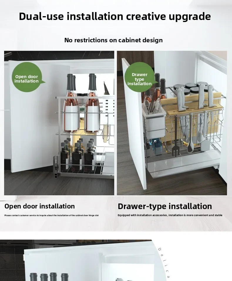 Basket Kitchen Cabinet Nano Dry Plating Kitchen Cabinet Drawer Shelf Seasoning Basket Storage