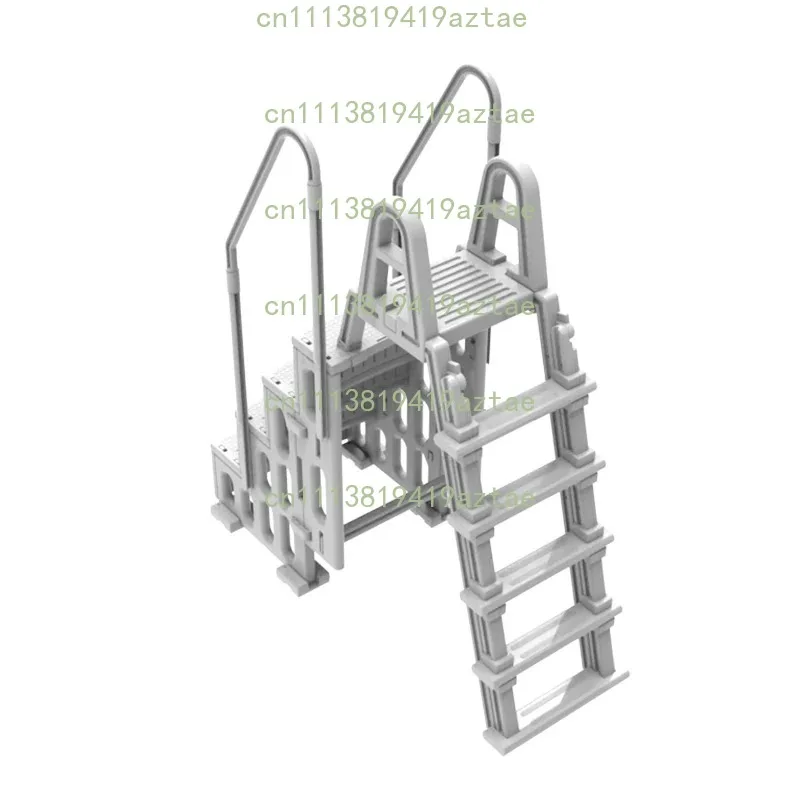 4 Steps Plastic Pool Ladder, Swimming Ground Spa Pool Slide Ladder for Summer Swimming Pool