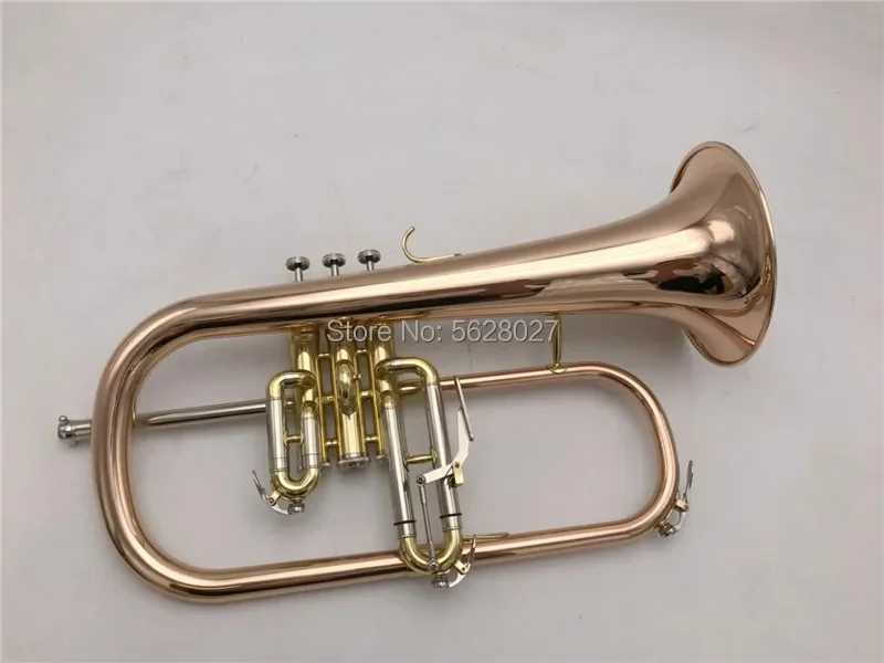 Brand New Professional Flugelhorn Gold Lacquer With Case Profession Flugelhorns Bb   Bell