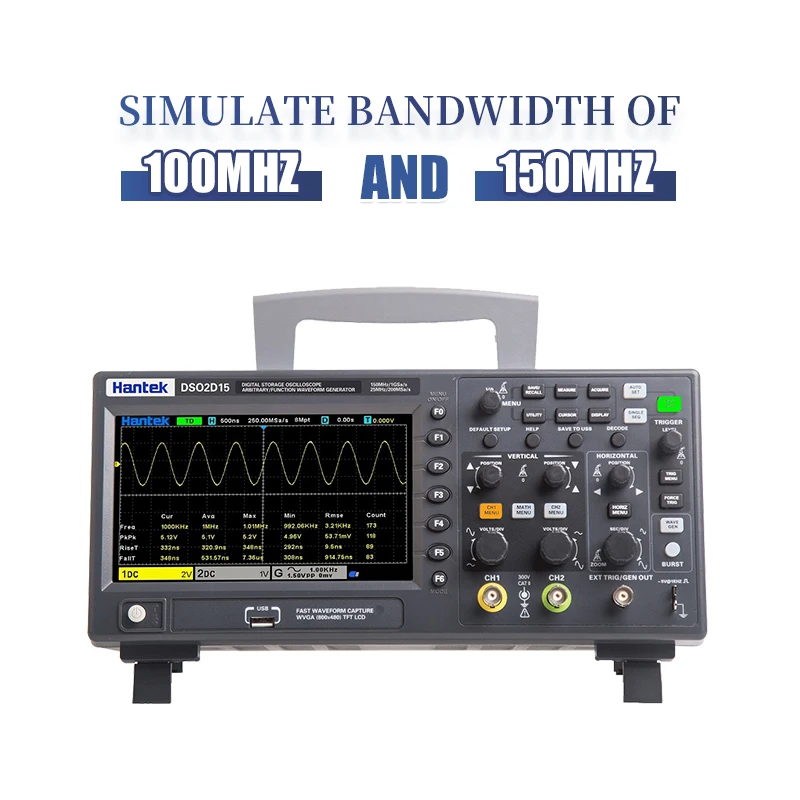 DSO2D10 Digital Oscilloscope With Signal Generator 2 Channel 100MHz Bandwidth 1GSa/s Multifunctional DSO2D10 Oscilloscope