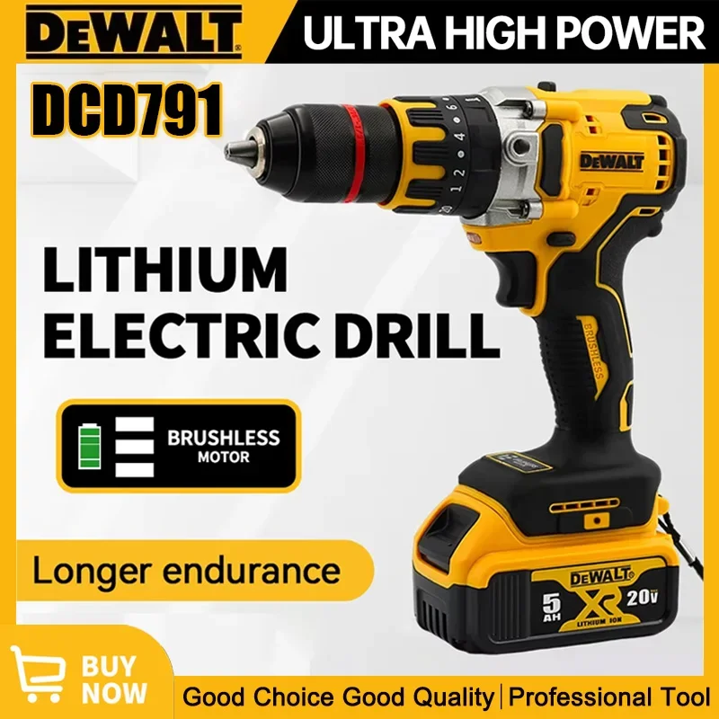 DEWALT Compact Cordless Drill Brushless Motor Drill Screwdriver Multi functional Drive Home Rechargeable Electric Tools DCD791