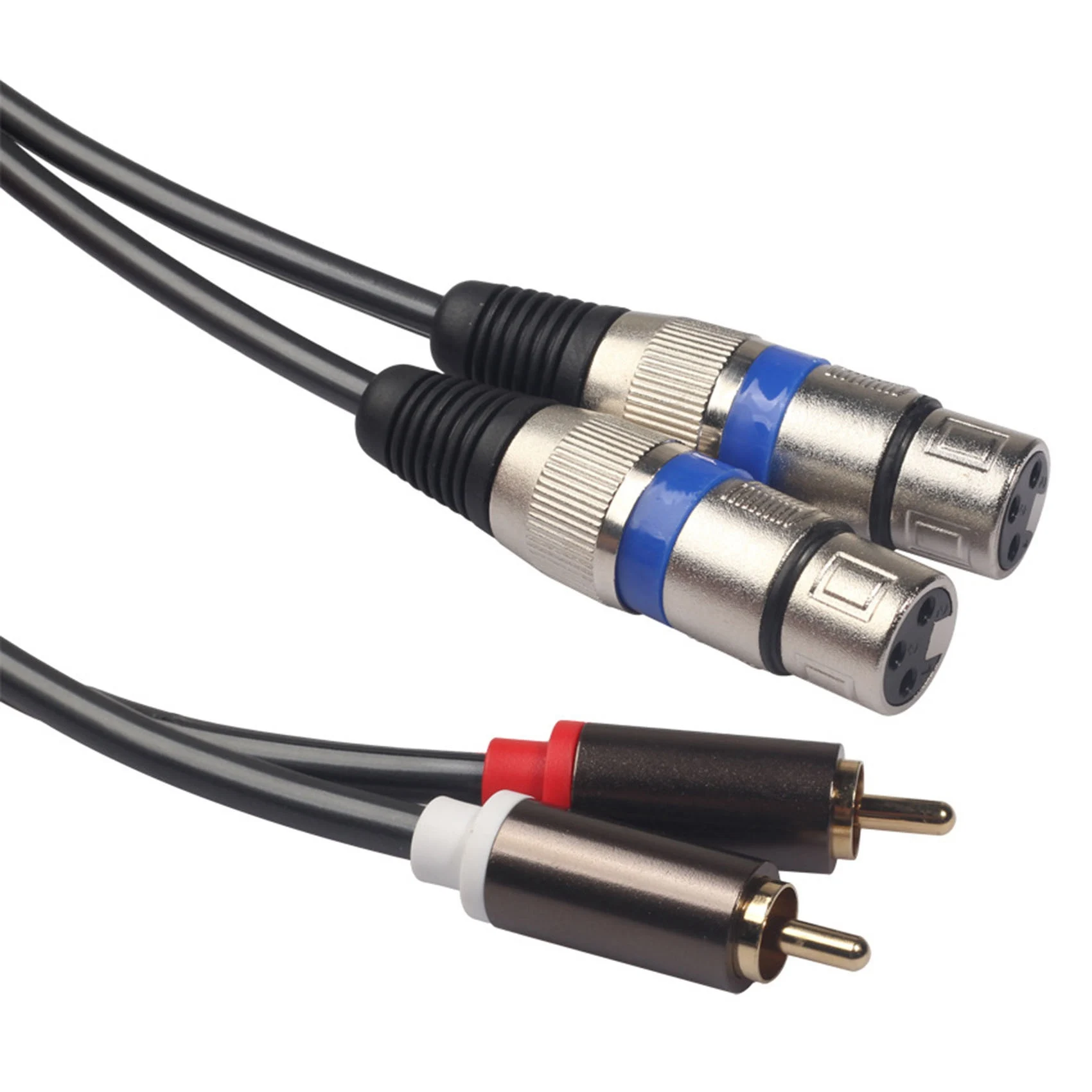 HiFi Audio Cable, 2 Rca Masculino para Xlr, 3 Pin Feminino, Mixing Console, Amplificador, Dual Rca para Dual Xlr Shileded Cable