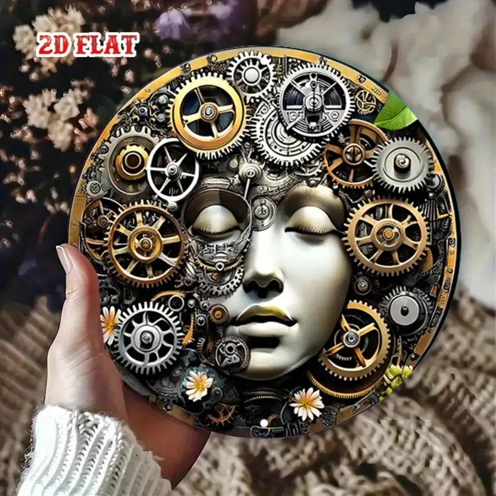 Brand Steampunk Metal Wall Art 3D Retro Gear Flower Sign Unique Gothic Home Decor For Living Room Bedroom Industrial Iron Poster