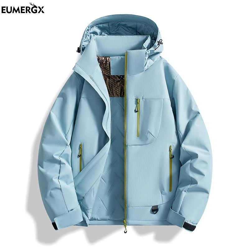 

EUMERGX Women's Winter Warm Windbreaker Graphene Inner Waterproof Fleece Jacket Hiking Camping Climbing Skiing Thermal Rain Coat