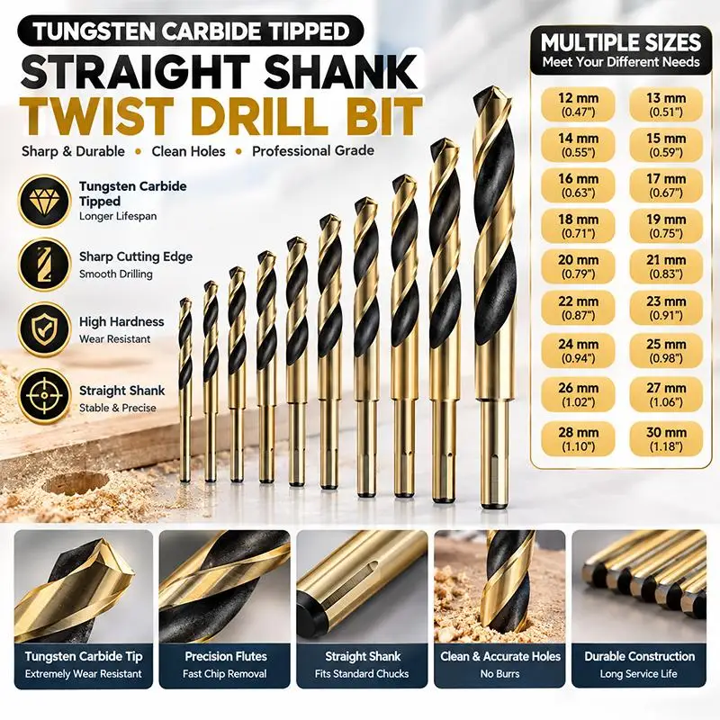 Heavy Duty Speed Twist Drill Bit 1Pcs 12-30mm Sharp Edge for Concrete Tile Glass Ceramic Wood