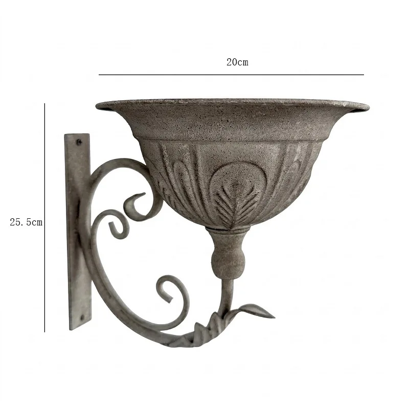 Factory Direct Compatible with Country Farmhouse Wall Hanging Flower Pot Balcony Garden Wall Decoration Tile Grey Planting Pot