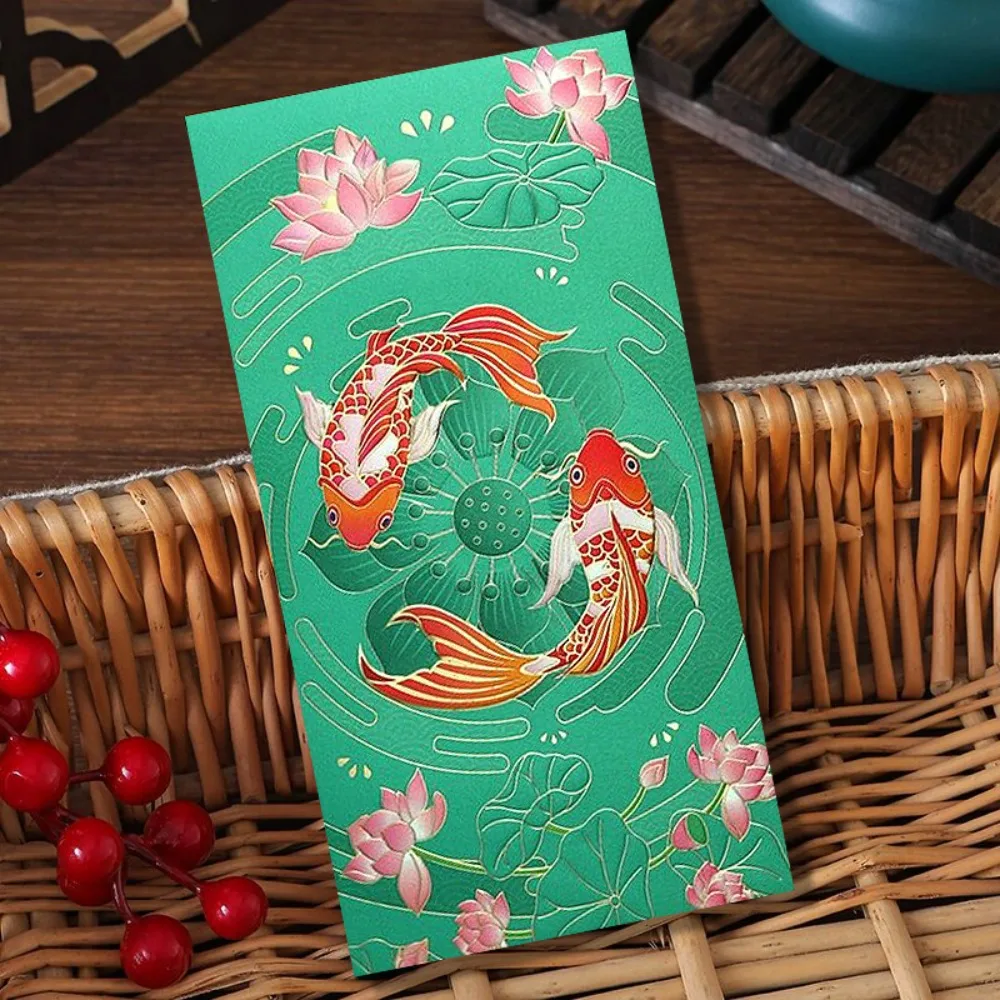 Household Hot Stamping Chinese New Year red envelopes Embossed Solid Red Packet Paper Rectangular Lucky Money Bag 2025