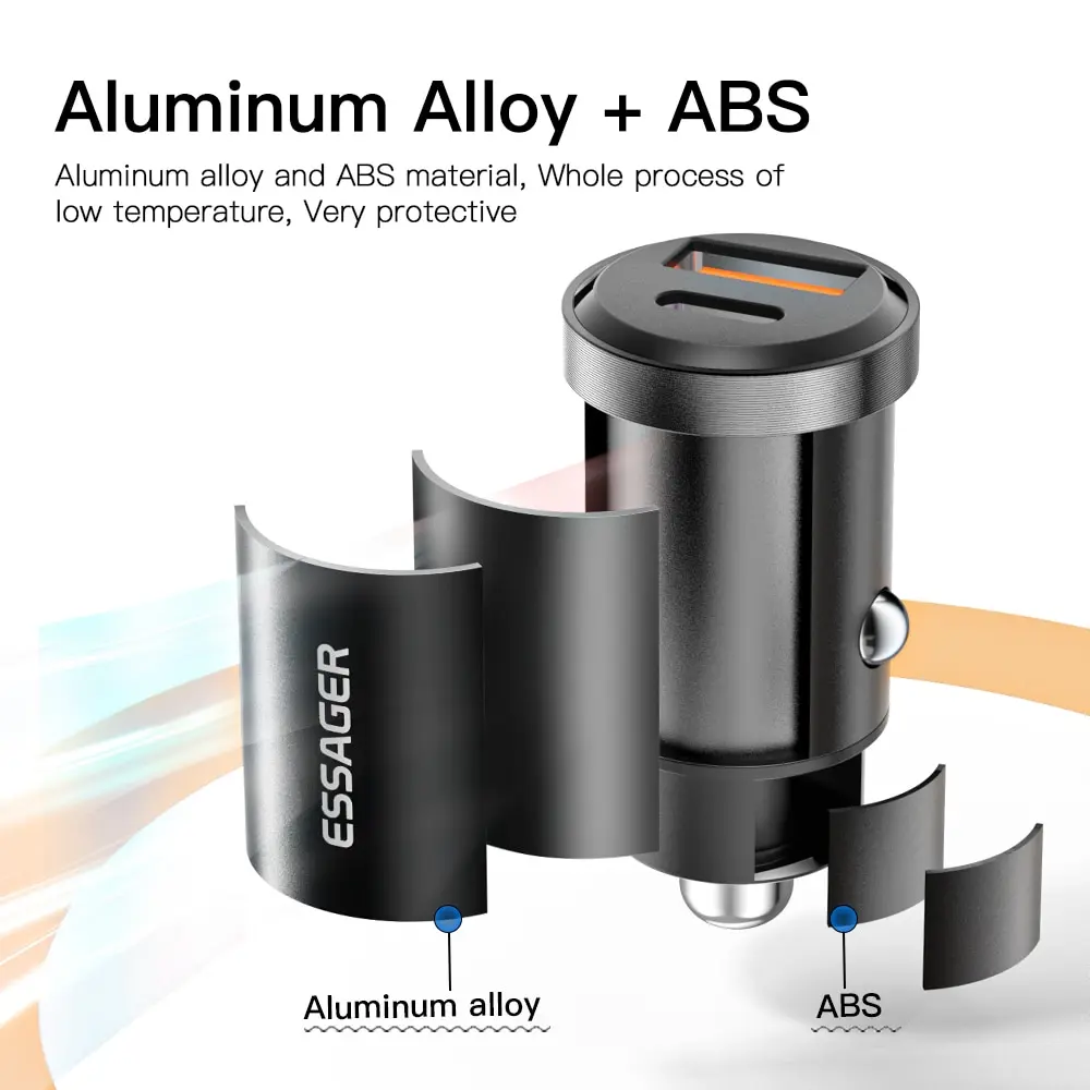 Essager 30W 5A QC PD sc4.0 USB شحن سريع USB نوع C سيارة شحن سريع لهاتف آيفون 12 13 هاتف شاومو #5