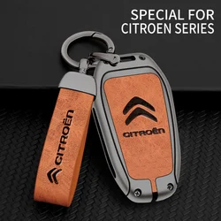 아연 합금 가죽 자동차 원격 키 케이스 커버 키 보호대, 시트로엥 C1 C2 C4 C6 C3-XR 피카소 그랜드 DS3 DS5 자동차 액세서리