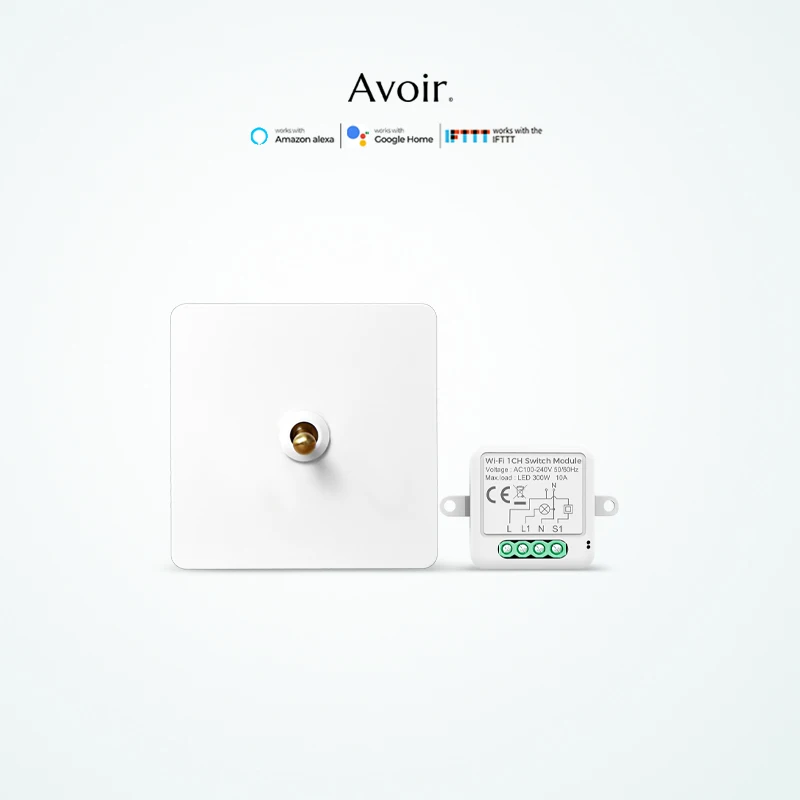 

Avoir White Slim Frame Alexa Smart Wifi Switch Home Improvements Tuya Zigbee Accessoire Retro Switch Button 220V Toggle Switches