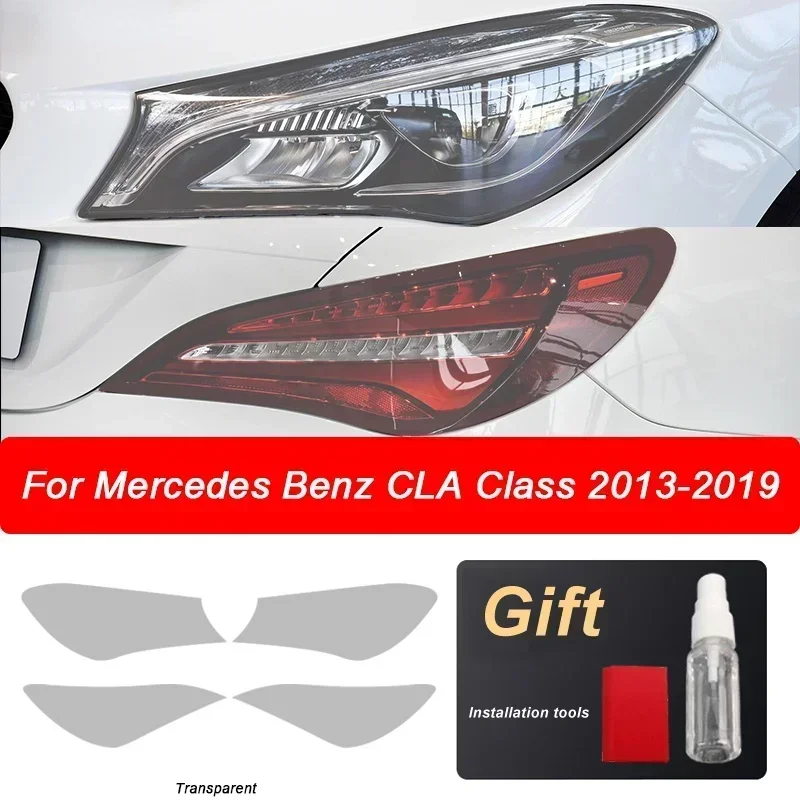 Car Headlight Protective Film Taillight Black Transparent Sticker For Mercedes Benz CLA Class C117 X117 W117 C118 X118 AMG CLA45