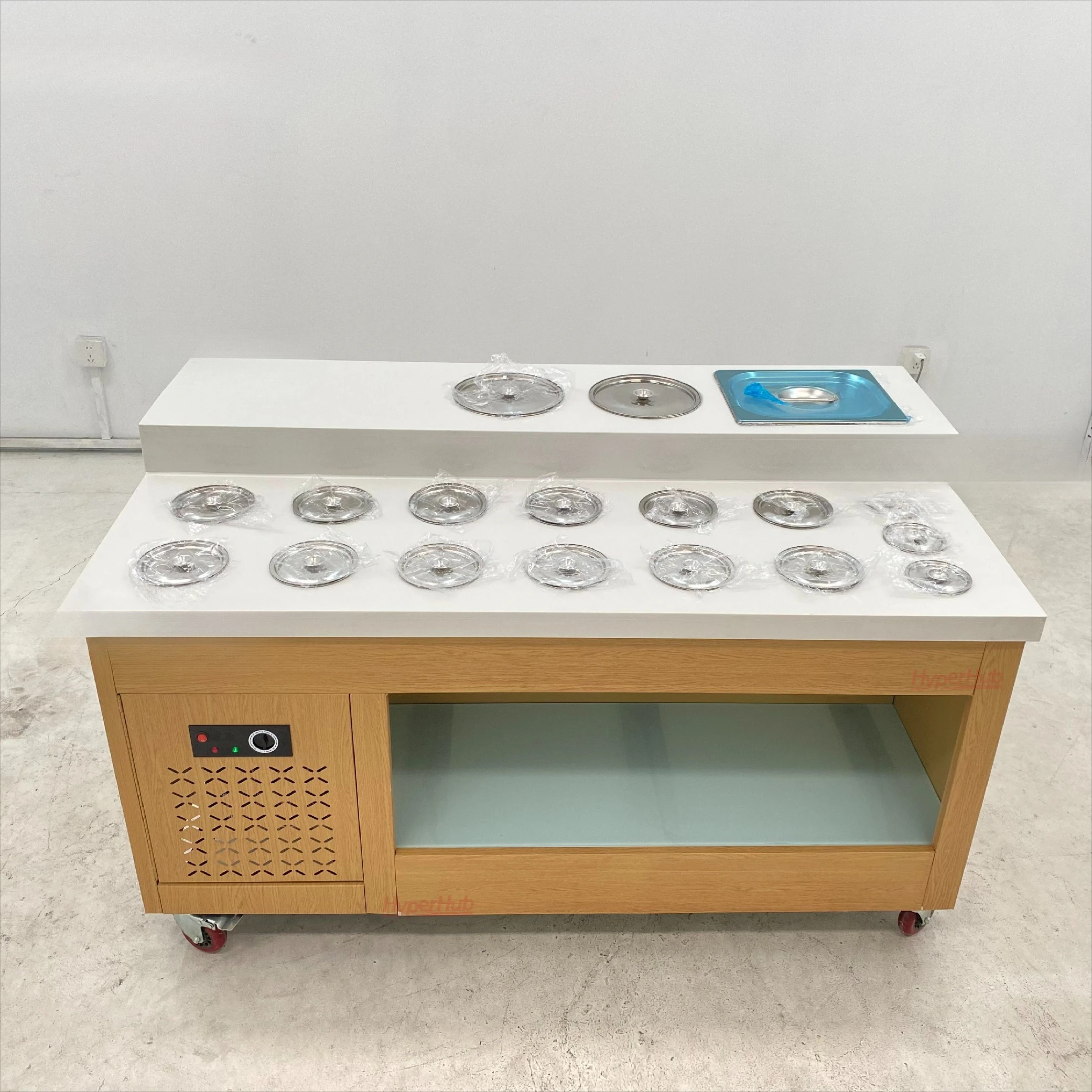 seasoning table with lid, stainless steel sealed seasoning cabinet, and multi-functional stainless steel seasoning cart