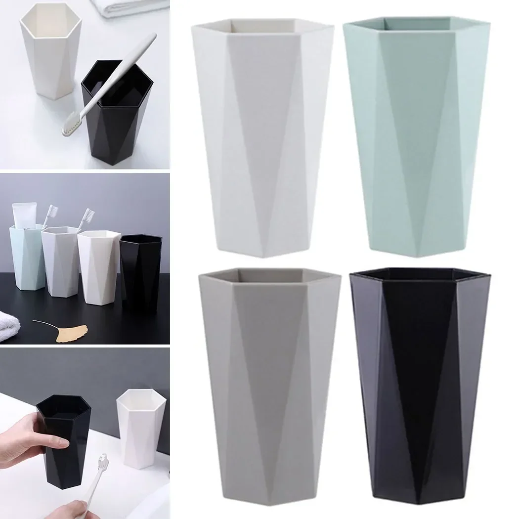 Mouthwash Cup Toothbrush Cup Plastic Toothbrush Cleaning Mug Bathroom Part Portable Home Supplies Solid White Black Green Gray