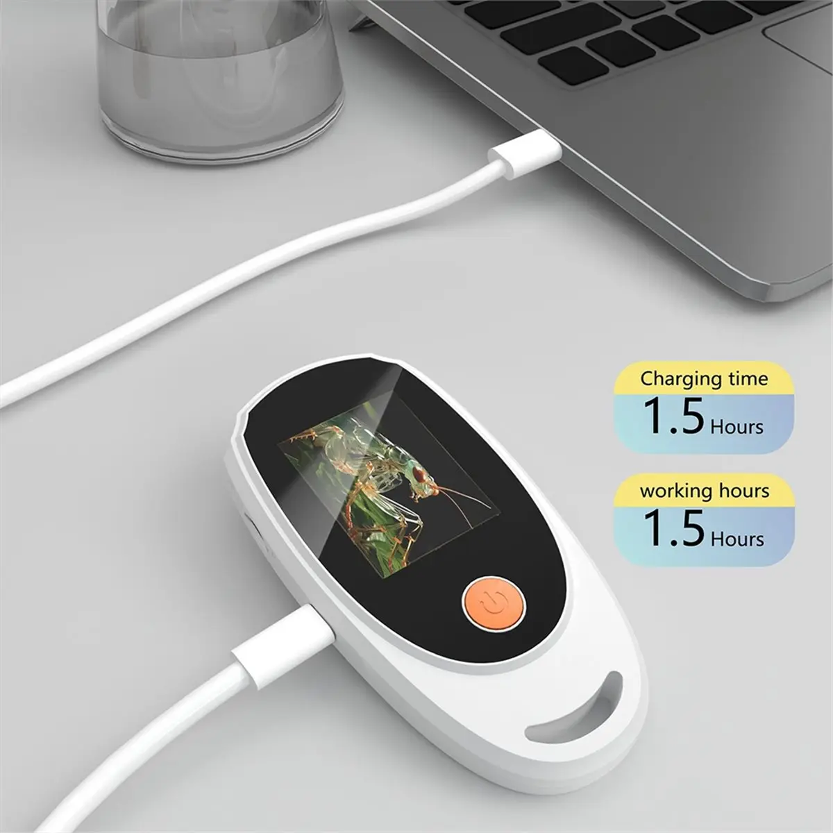 fitfit Digital Microscope Handheld Digital Microscope with LED Light 2MP 2 Inch Screen Digital Magnifying Glass for Plants