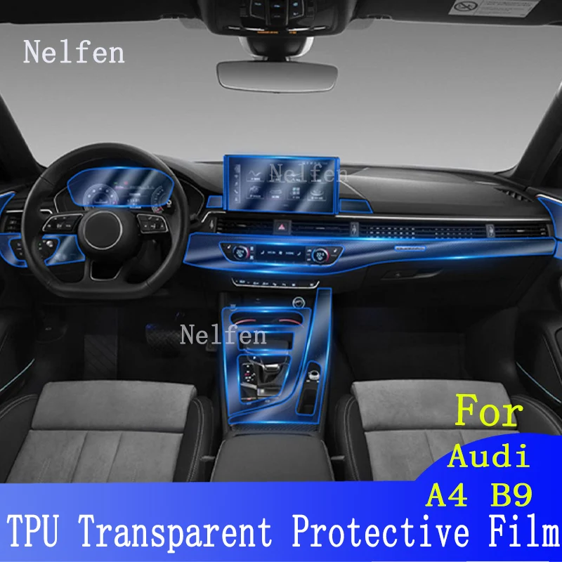 

For Audi A4 B9 2020 2021 Car Accessories Interior GearboxCenter console Transparent TPU Protective film Anti-scratch Repair film