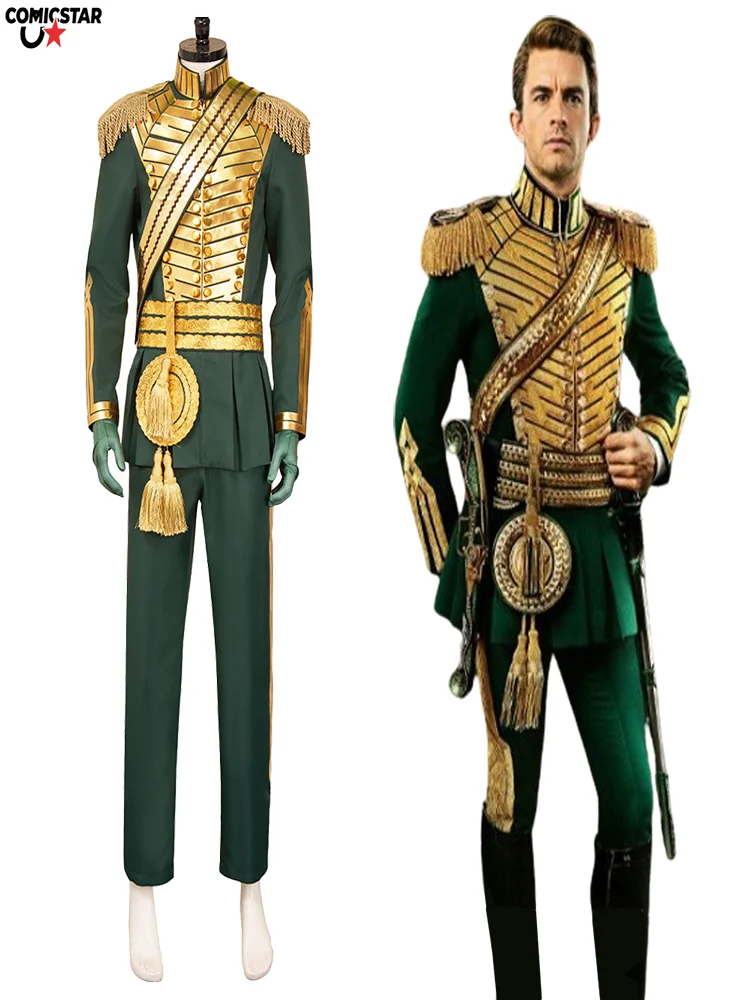 Wicked Movie Rollenspel Fiyero Cosplay Kostuum Groene Outfit Jas Broek Kwastje Accessoire Volwassen Mannelijke Halloween Carnaval Party - afbeelding 2