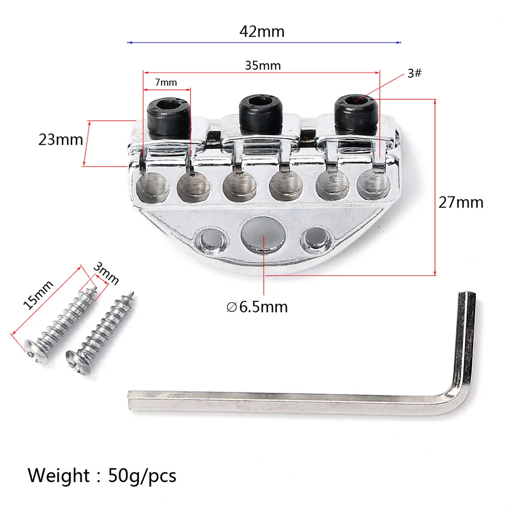 

Guitar Tremolo Metal Locking Nut Kit Silver Replacement String Locking Nut Bridge Accessory for Electric Guitar
