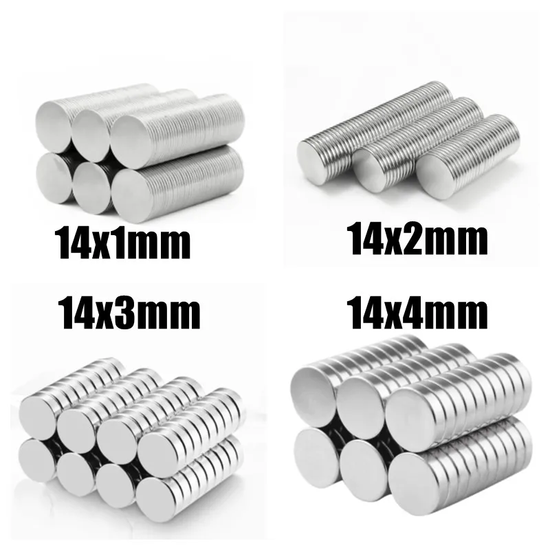 14X1 14X2 14X3 Mm Super Strong รอบรูปร่างบล็อกหายาก Earth แม่เหล็กนีโอไดเมียมตู้เย็นหัตถกรรมสำหรับสนามอะคูสติก Electronics