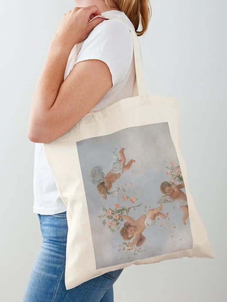 Aesthetic Falling Angels Tote Bag tote bag Reusable bags