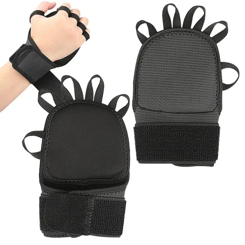 Padded Palm Mittens Non-Slip Breathable Pull Up Mittens Black Fitness Mittens Multipurpose Mittens For Bench Press Exercise