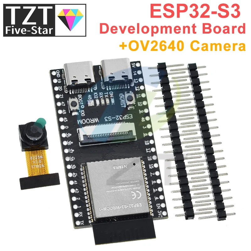 Imagem -06 - Tzt Cam Placa de Desenvolvimento Cam Wifi Módulo Bluetooth Câmera Ov2640 Wroom N16r8 Esp32-s3