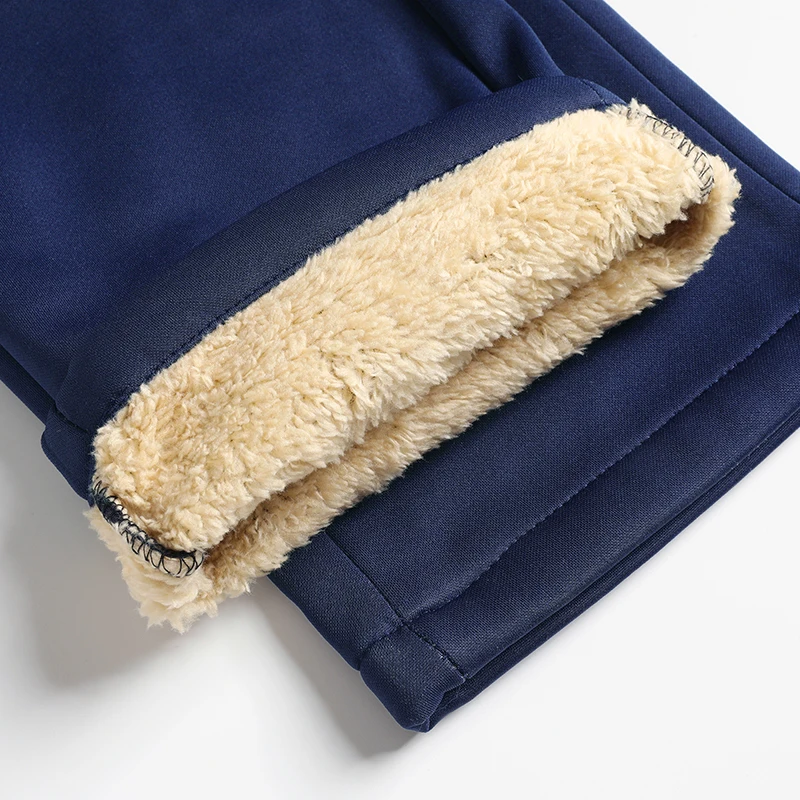 Vielseitige, kältebeständige Herrenhose mit dickem Plüschfutter, Stretch-Gürtelkompatibilität, für verschiedene Anlässe geeignet, lange Hose. – Detail 29