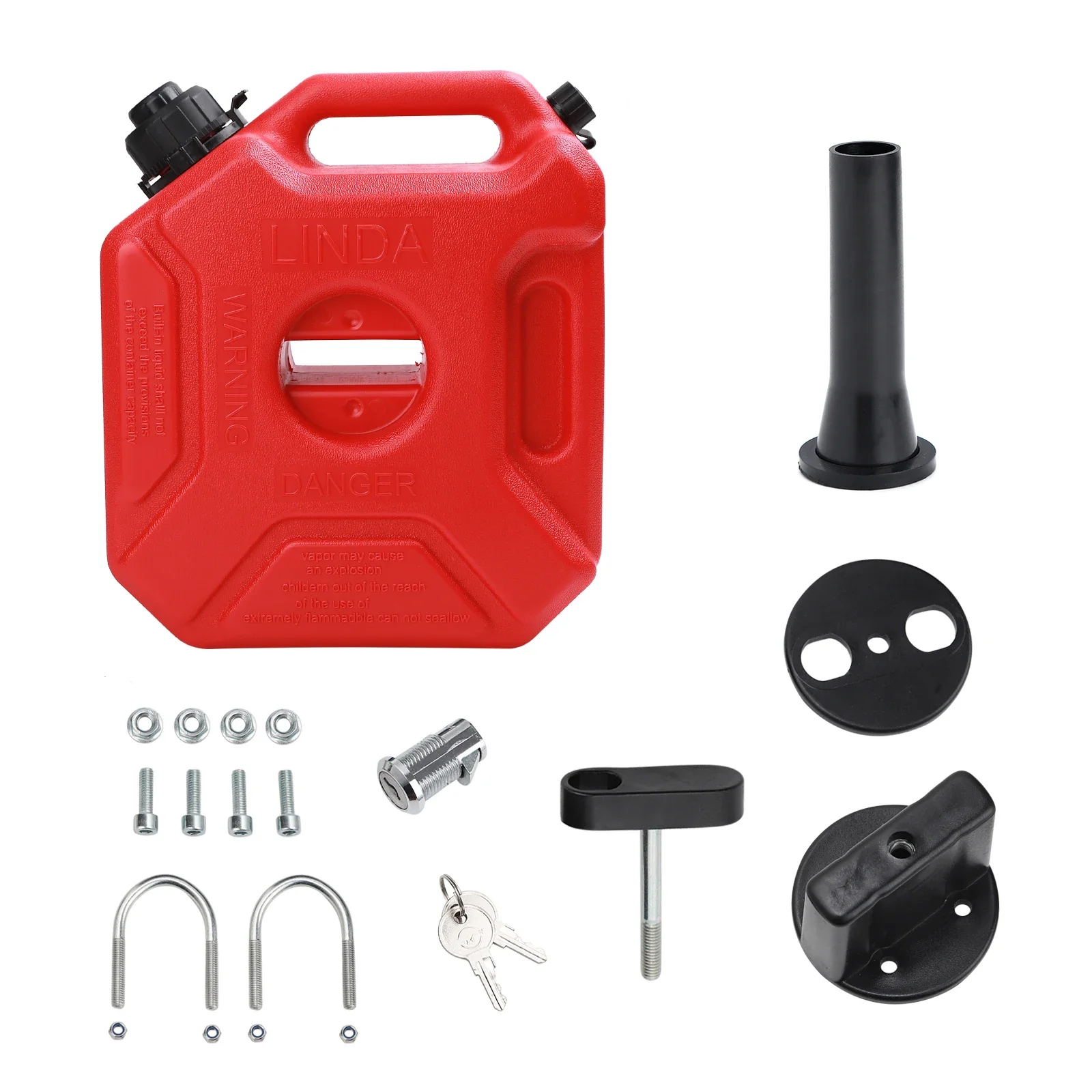 

Gas cans Red 5L / 1.32Gallon Gas Tank in Polyethylene(HDPE) Material with Anti-theft