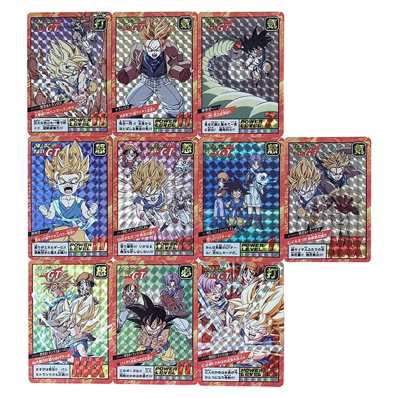 

10Pcs/set Dragon Ball GT Flash Cards Super Saiyan Goku Torankusu Pan Rare Card Game Anime Collection Cards Gift Toys