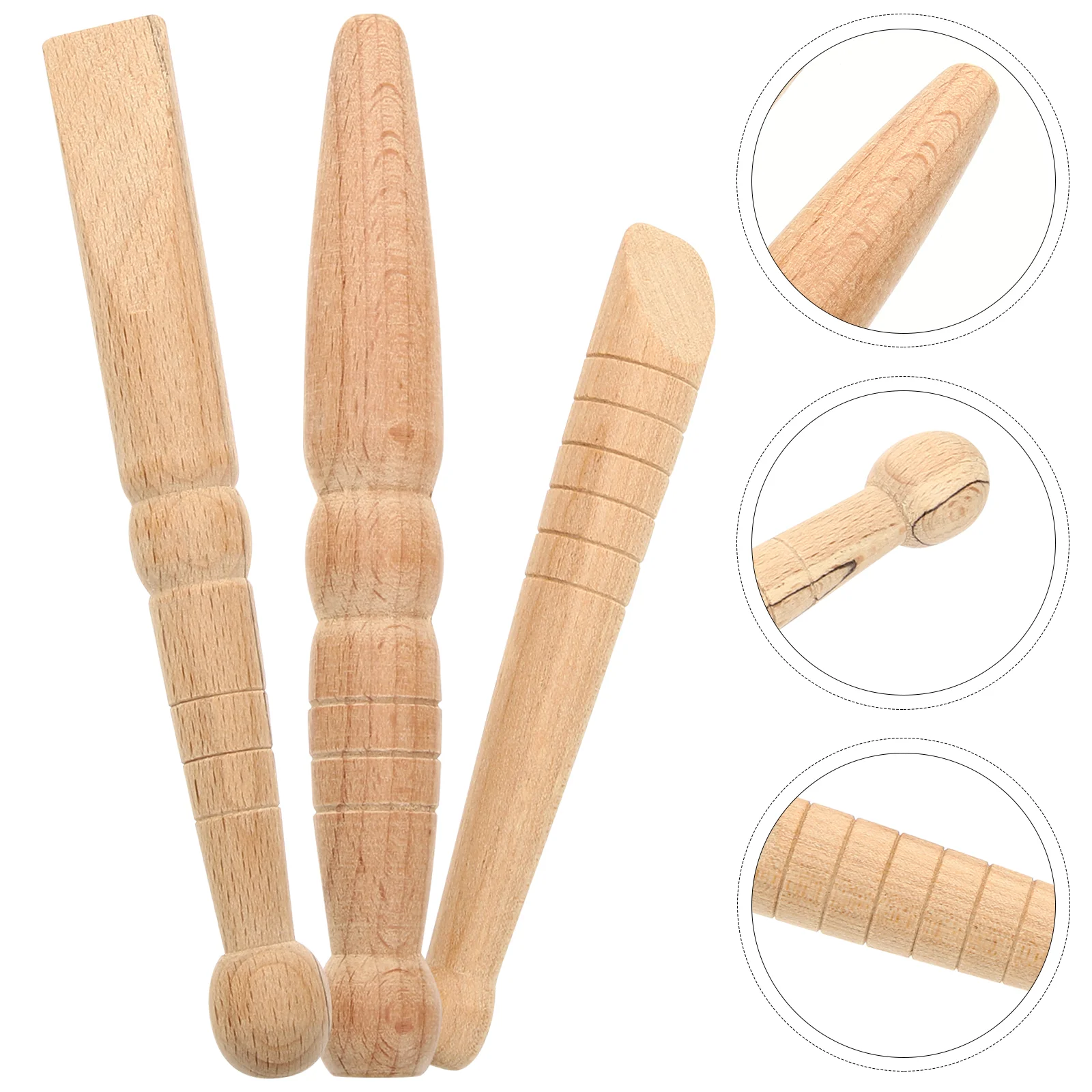 3-delige houten acupunctuurstokjes Massage Voetreflexologie Sticks Pen Gereedschap Gereedschap Walker