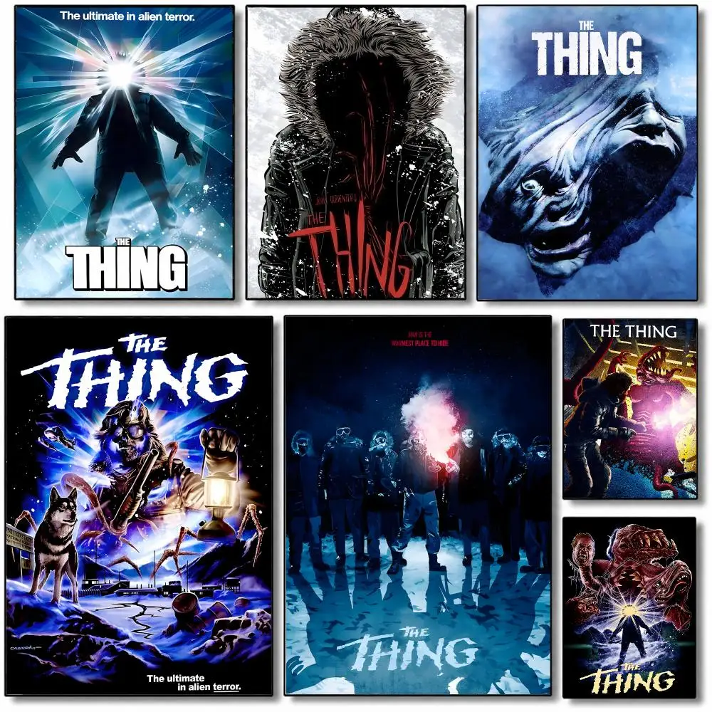 1982 Classic T-The Thing Horror Movie Canvas Poster Fancy Poster American Film Mural Home Childrens Room Wall Decor Print