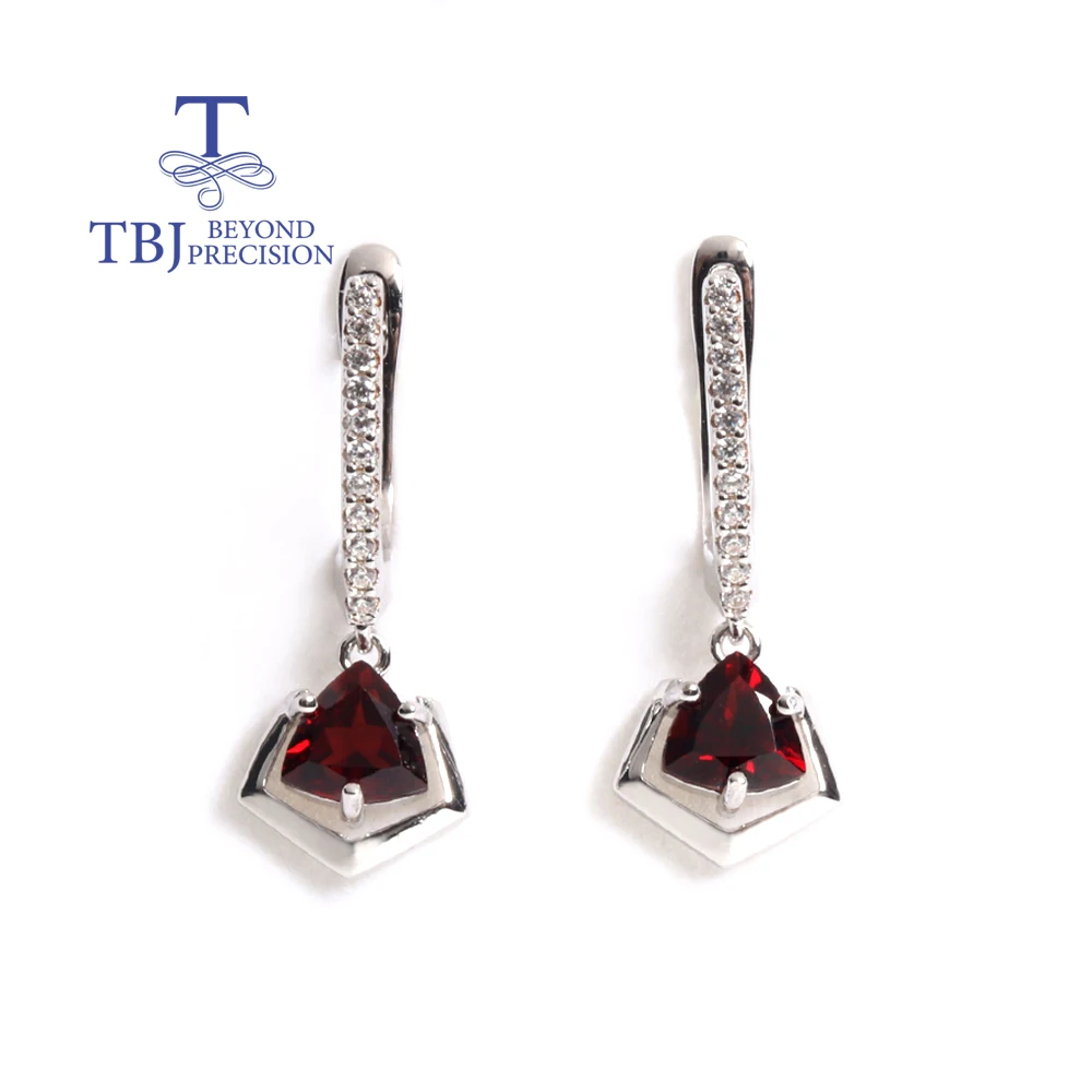 Light Luxury Fashion January Birthstone Natural Garnet earrings 925 sterling silver fine jewelry women and girls wear daily gift