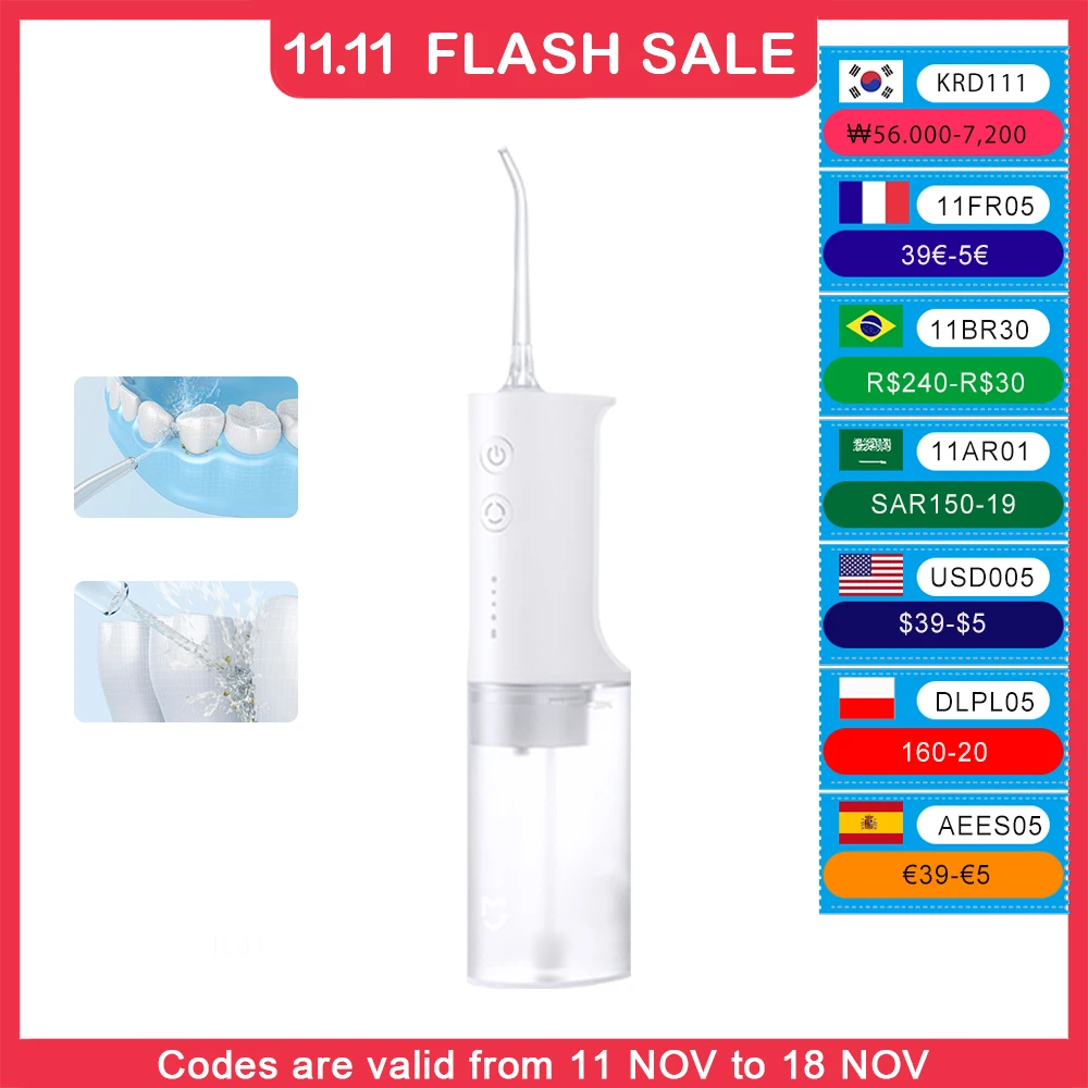 샤오미 미지아 MEO701 휴대용 구강 세정기, 치아 미백 치실, 구강 치아 클리너, 워터펄스 물실