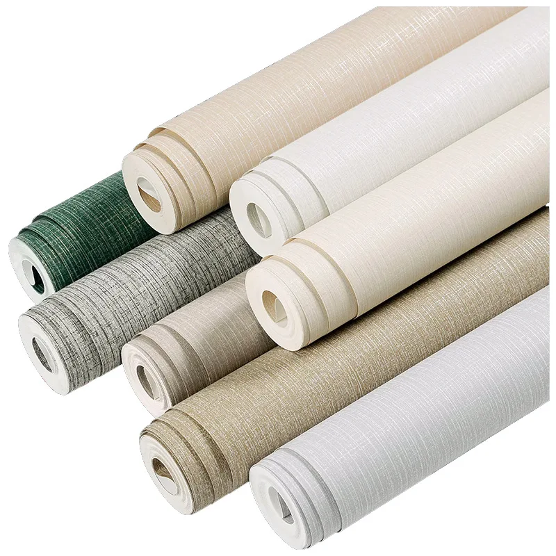 Retro Linen Wallpaper Flax American Vintage Nostalgic Gilding Grasscloth Wallpaper Home Hotel Store Project