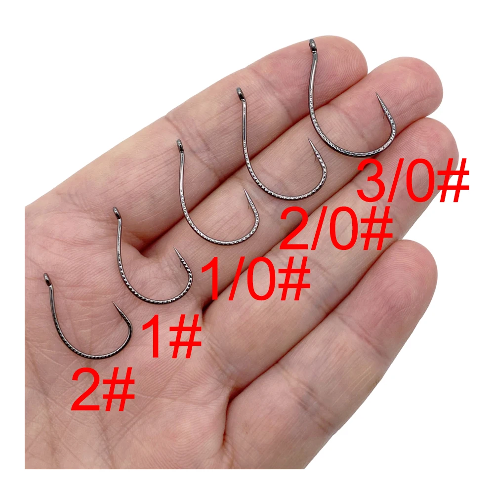 50Pcs 8003 Fishhook Lure Hook Wacky Fishing Group Soft Worm Hook Mandarin Fish Sea ​​Bass Turn Up Your Mouth Barb Hook