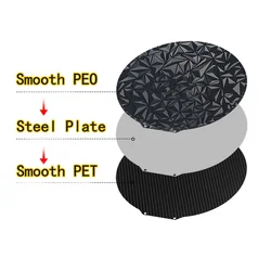 ENERGETIC Round PEI Sheet Dia 120/220/240/270/309mm PET PEO PEY Spring Steel Sheet for Delta Kossel Flsun V400 Build Plate