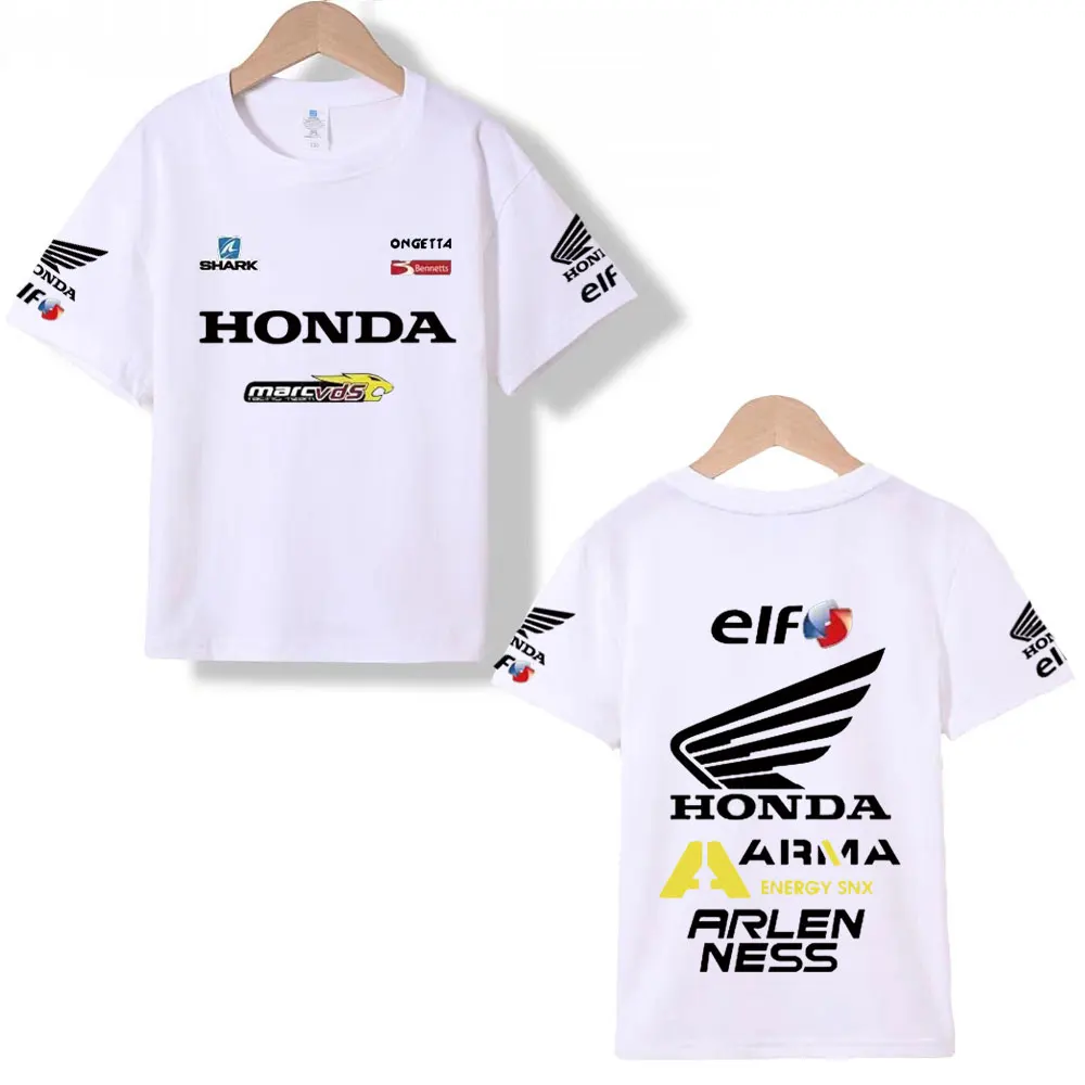 

Honda Motorcycle short-sleeved factory team racing suit cbr 650 Gold Wing Men's Women's Summer riding pure cotton loose T-shirt
