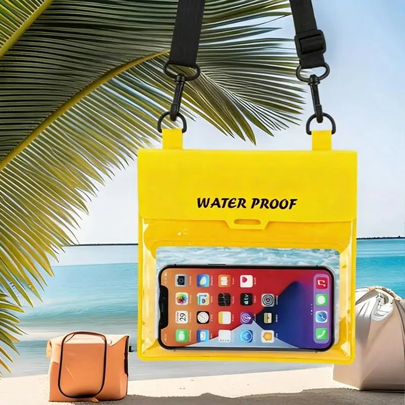 Waterproof Phone Pouch Large Capacity with Adjustable Waist Strap Touch Screen for Hiking Water Sports