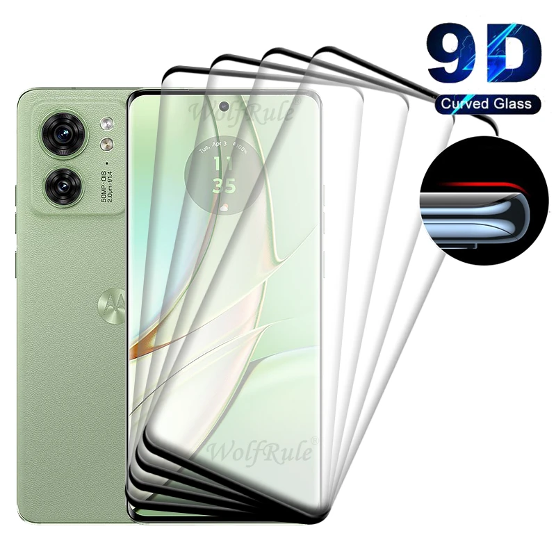 4Pcs For Moto Edge 40 Glass Moto Edge 40 Tempered Glass Full Curved Protective HD 9H Screen Protetor Motorola Moto Edge 40 Glass