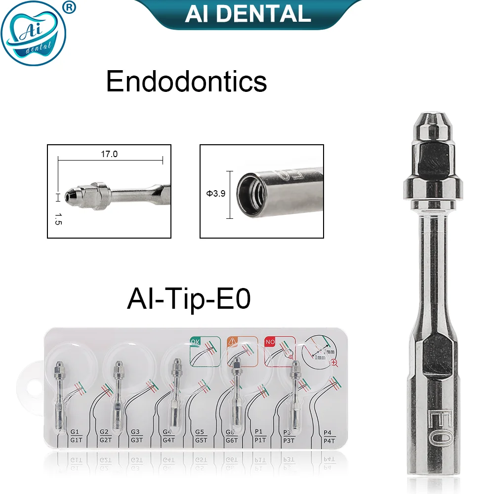 Ai dental scaler dicas escamação de ar endôntico ponta g p e tipo apto para ems woodpecker dte scalers ultrassônicos 5 pçs