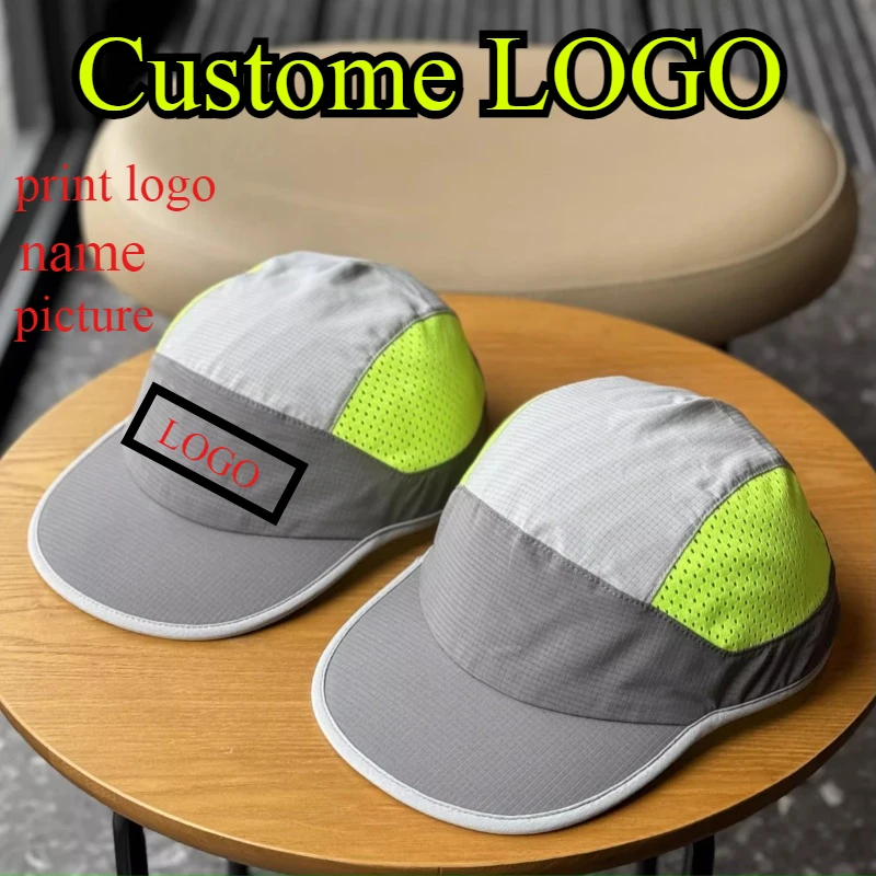 

Custome Logo Summer Outdoor Color Matching Sports Quick-drying Hat Men's and Women's Breathable Flat-brimmed Mesh Baseball Cap