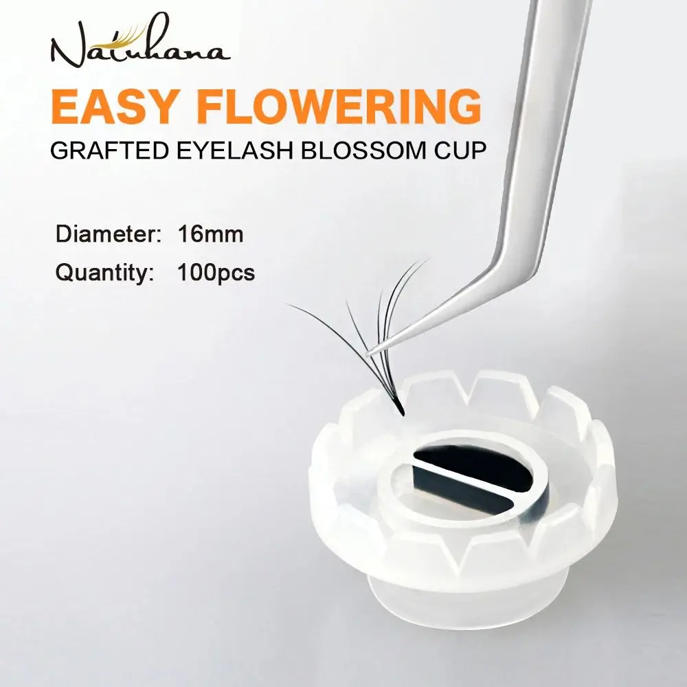 100pcs Disposable Eyelashes Blossom Cup Lash Extension Adhesive Plug Glue Cups Eyelash Grafting Glue Holder Makeup Tools