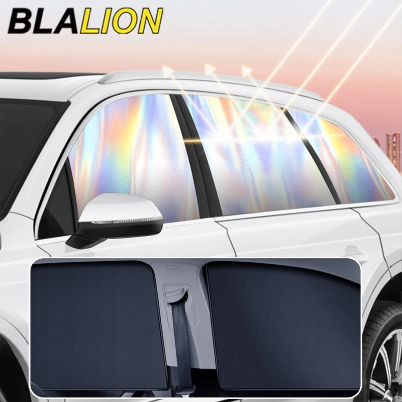 BLALION Magnetic Car Sunshade UV Protection Curtain Sun Shield Cover Titanium Silver Opaque Car Sun Shade Summer Sun Protection