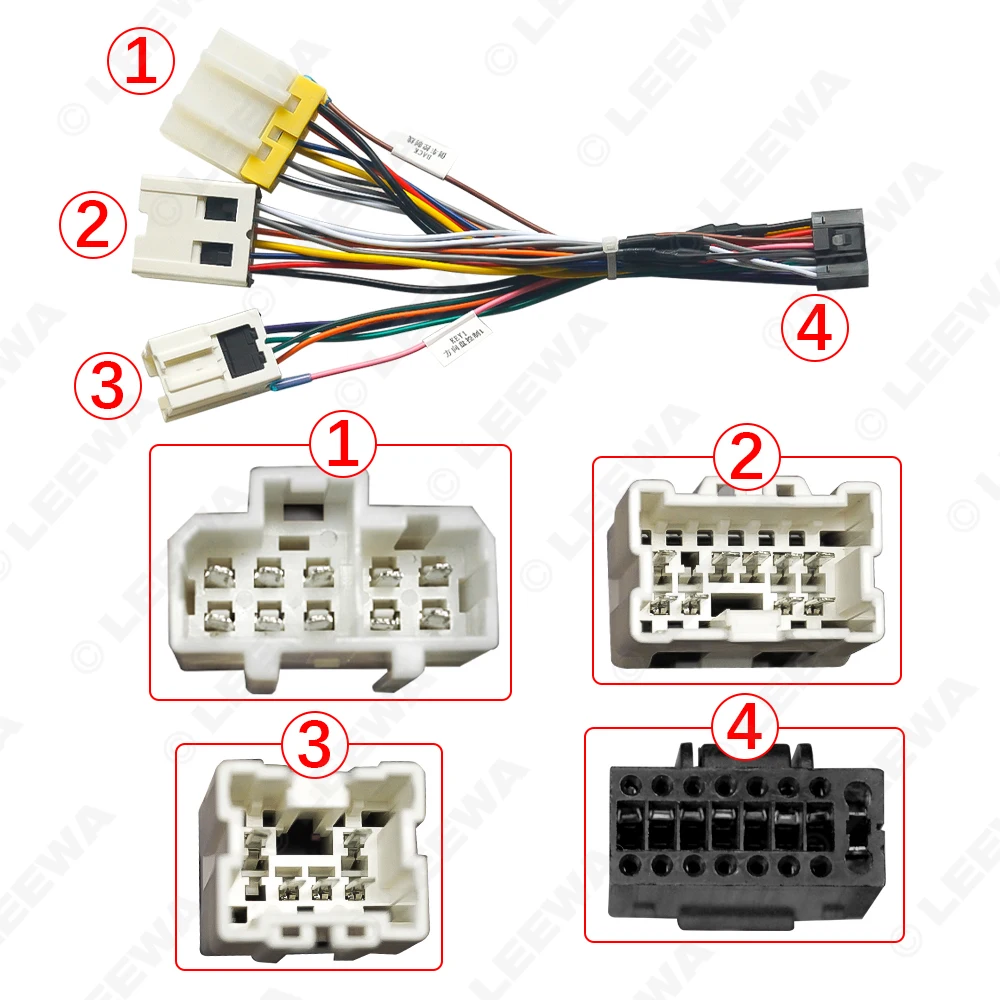 LEEWA سيارة 16pin سلك الطاقة الأسلاك تسخير محول لنيسان بالادين 2004-2013 تركيب رئيس وحدة #2