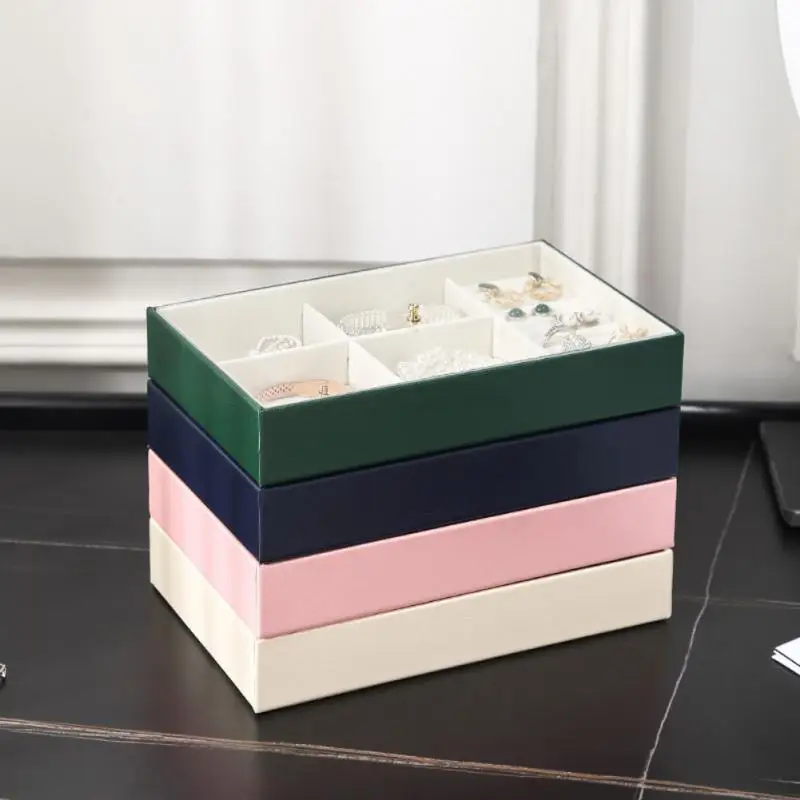 Jewelry Storage Box Desk Jewellery Space Saving PU Bracelet Ring Pillow Jewellery Holder Tray Jewelry Packaging Case