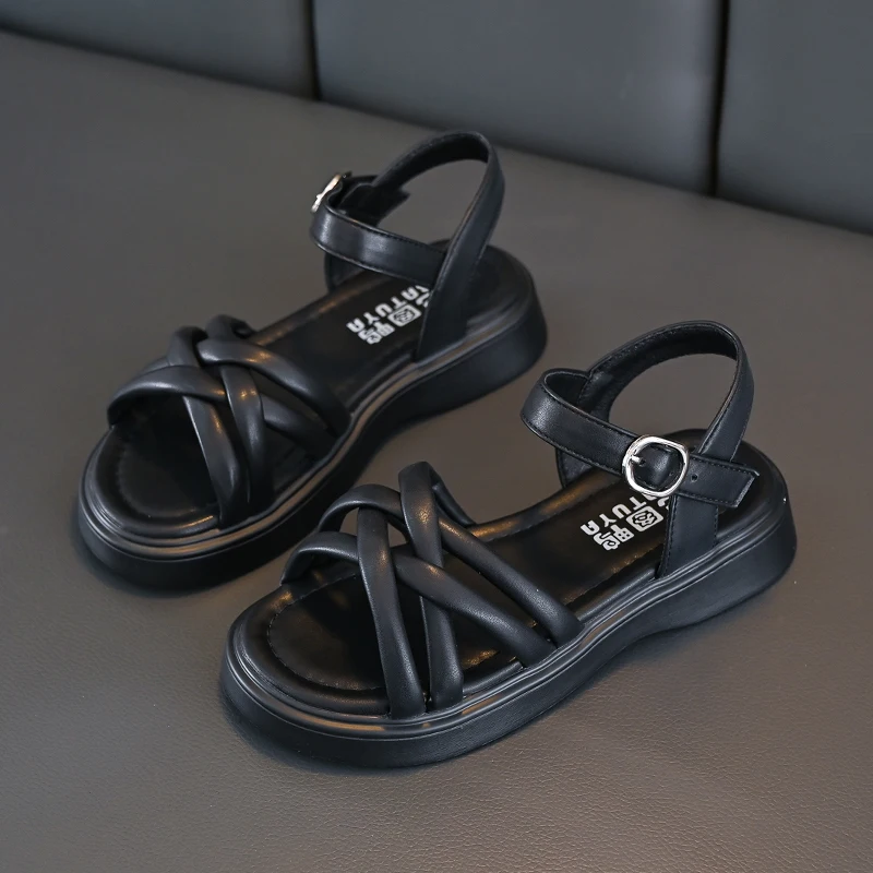Elegant Summer New Style Korean Version Princess Children's Sandals Elegant Open Toe Stylish Versatile Cute Student Sandals