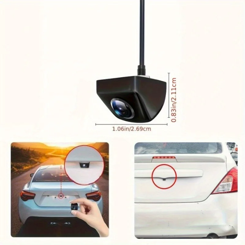 Backup Camera with HD Night Vision, Hardwired Power Supply, for Cars, Trucks, SUVs, RVs, Campers - Parking Assistance Lines