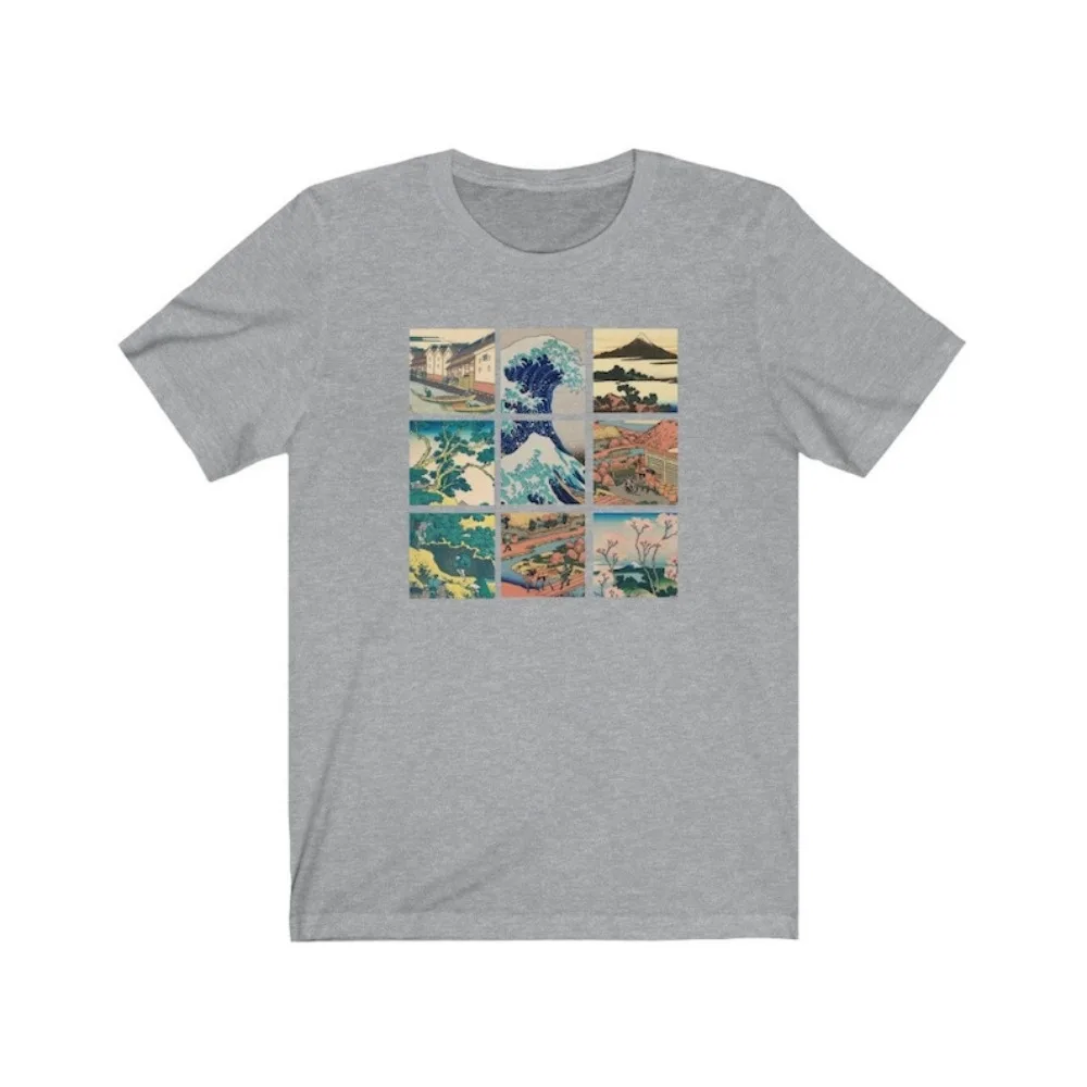 Japanese Art Shirt Great Wave Thirty Six Views of Mount Fuji By Hokusai Kanagawa Wave Woodblock Anime Aesthetic Harajuku Vintage