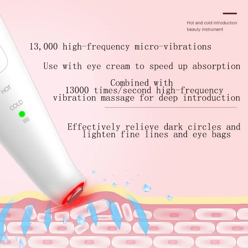 อุปกรณ์เหนี่ยวนําร้อนและเย็นแสงสี อุปกรณ์นวดหน้าและดวงตาแบบเหนี่ยวนําแสงสีแดงและสีน้ําเงิน