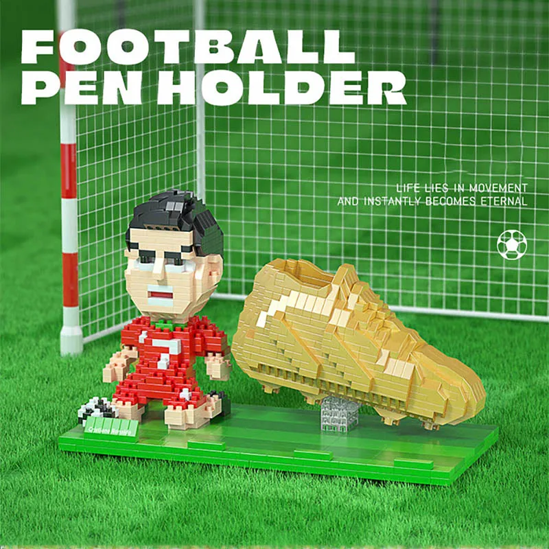 2022 Football Player Model Mini Size Building Blocks Creative DIY Pen Holder Mobile Phone Holder Bricks Toys For Children Gifts